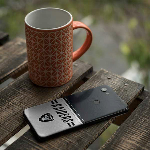 NFL Las Vegas Raiders White Striped Google Pixel 3a XL Skin